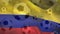 Animation of flag of colombia over footballs