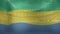 Animation of flag of gabon over sports stadium