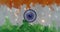 Animation of flag of india and american dollars falling
