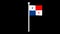 Animation of the flag of Panama waving on a flagpole