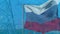 Animation of flag of russia over cityscape and data processing