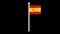 Animation of the flag of Spain waving on a flagpole