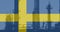 Animation of flag of sweden over factory