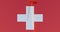 Animation of flag of switzerland over wind turbine