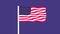 Animation of the flag of the United States of America developing in the wind.