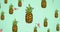 Animation of flamingo icons over pineapples icons