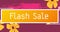 Animation of flash sale text on orange banner, yellow flowers on pink background