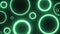 Animation of flashing green neon rings on black background