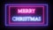 Animation flashing neon sign `Merry Christmas`