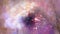 Animation of flying through the stars and interstellar Orion nebulas. Clouds and gas in space. Universe galaxy. Purple