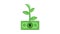 Animation forming a dollar bill and tree icon, financial growth