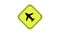 Animation forms a flight path traffic sign icon