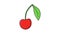 Animation forms a moving cherry fruit icon