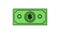 The animation forms a moving dollar bill icon