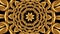 Animation of fractal abstract mandala ornament in golden color