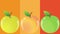 Animation with fruit and several colors background