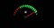 Animation of fuel gauge moving over black background