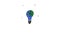 Animation of gestating light bulb painted in colours of globe
