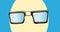 Animation of glasses over yellow and blue background