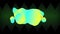 Animation of glowing blobs moving on green background