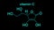 Animation of glowing chemical formula of vitamin C