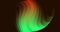 Animation of glowing green to red light wave moving on black background