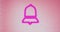Animation of glowing neon bell notification icon on pink wall