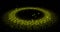 Animation of glowing yellow spots in circular movement on black background
