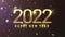 Animation golden text Happy New Year 2022 with white sparkle.