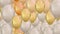 Animation of Golden White Balloons Flying Seamless loop background Alpha Channel