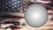 Animation of golf ball over waving usa flag