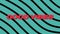 Animation of good vibes text in red, with glitches over curved green and black stripes