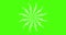 Animation on a green background. Green background for chromakey. Video animation element in white.