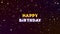 Animation of happy birthday text over colourful confetti falling