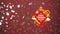 Animation of happy chinese new year over stars on red background