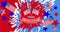 Animation of happy labor day text, with red, white and blue paint, stars and american flags
