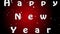 Animation Happy New Year, white letters on red background