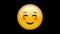 Animation of happy smiling emoji icon on black background