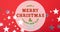 Animation of have a mery christmas and happy new year text over stars on red background