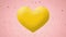Animation of heart emoji icon on pink background