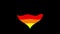 Animation of heart painted like a rainbow colors. Heart shape filling with gay pride flag. LGBT symbol on black background.