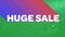 Animation of huge sale text banner over glowing network of connections against green background