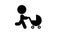 Animation of icon walking with baby carriage