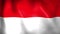 Animation of Indonesian flag. 4K. Indonesia flag flying,