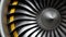 Animation jet engine, close-up view jet engine blades. Front view of a jet engine and blades. Animation of rotating