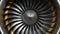 Animation jet engine, close-up view jet engine blades. Front view of a jet engine and blades. Animation of rotating