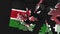 Animation of jigsaw puzzle assemble. Problem solving and completing concept. Kenya national flag integration.