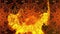 Animation of kaleidoscopic orange lines moving over yellow explosion of liquid flame