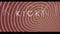 Animation of kick text in white with circles, on moving concentric pink circle background