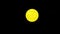 Animation of large yellow bright Sun sphere isolated on black background. Computerized motion graphics